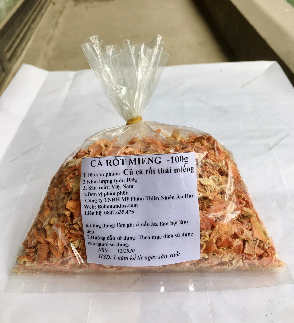 Cà rốt thái lát sấy khô 100g