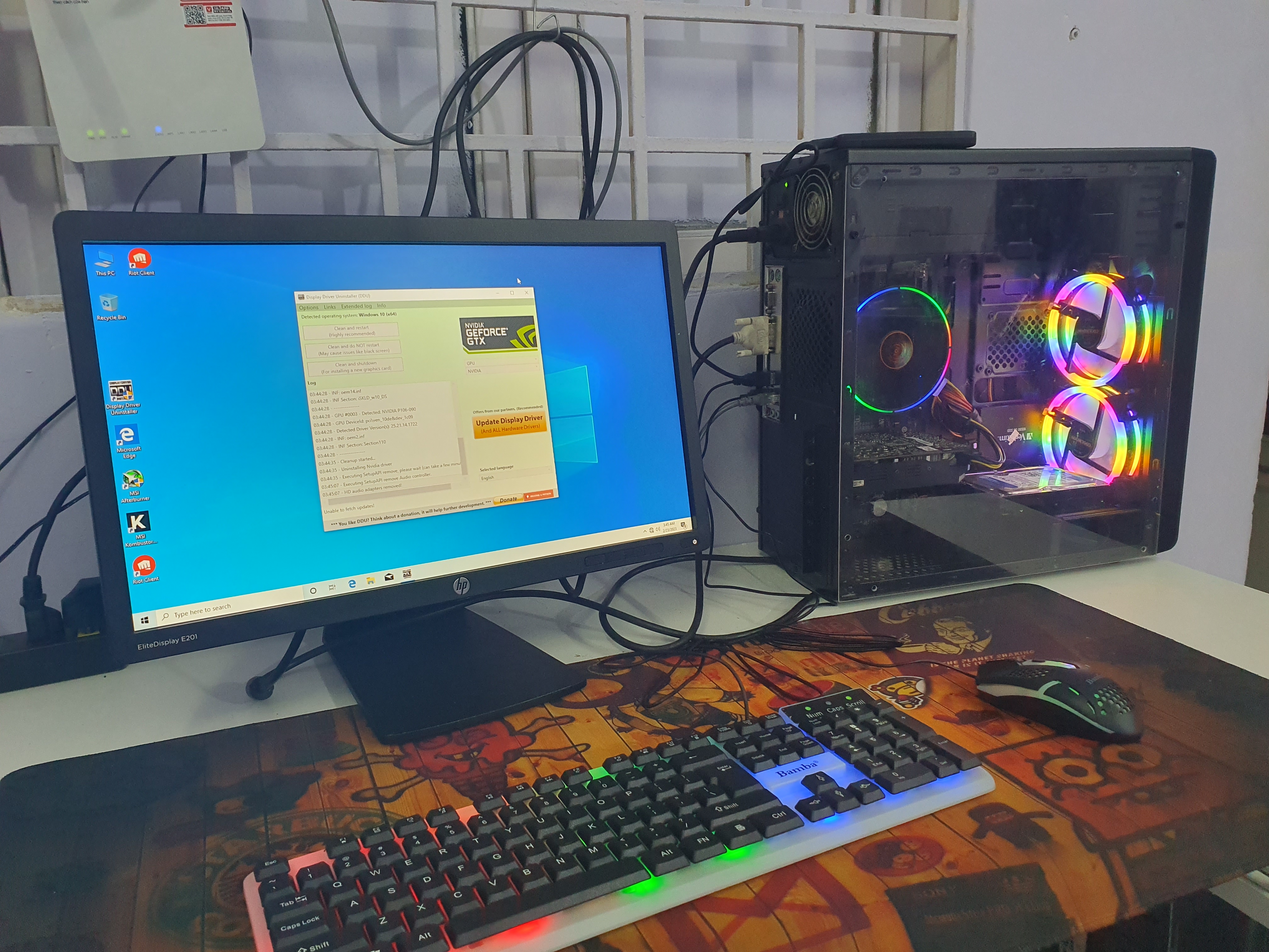 Full bộ i5 màn 22" vga 8g vỏ case mica fan led mới