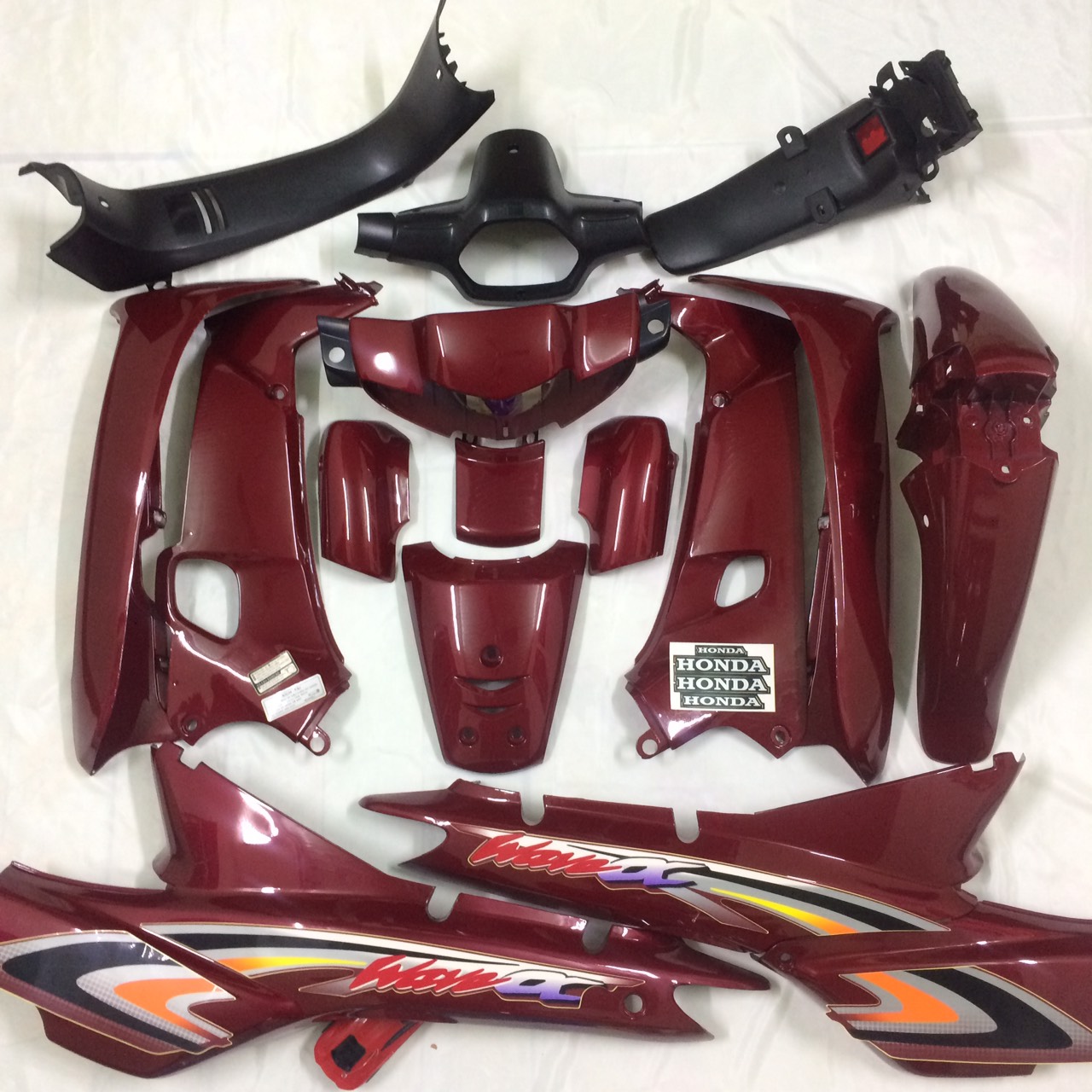 ( Tặng Tem ) Dàn áo xe Wave nhỏ 110 - Wave alpha đời 2000 -2005 màu Đô Mận - nhựa ABS cao cấp