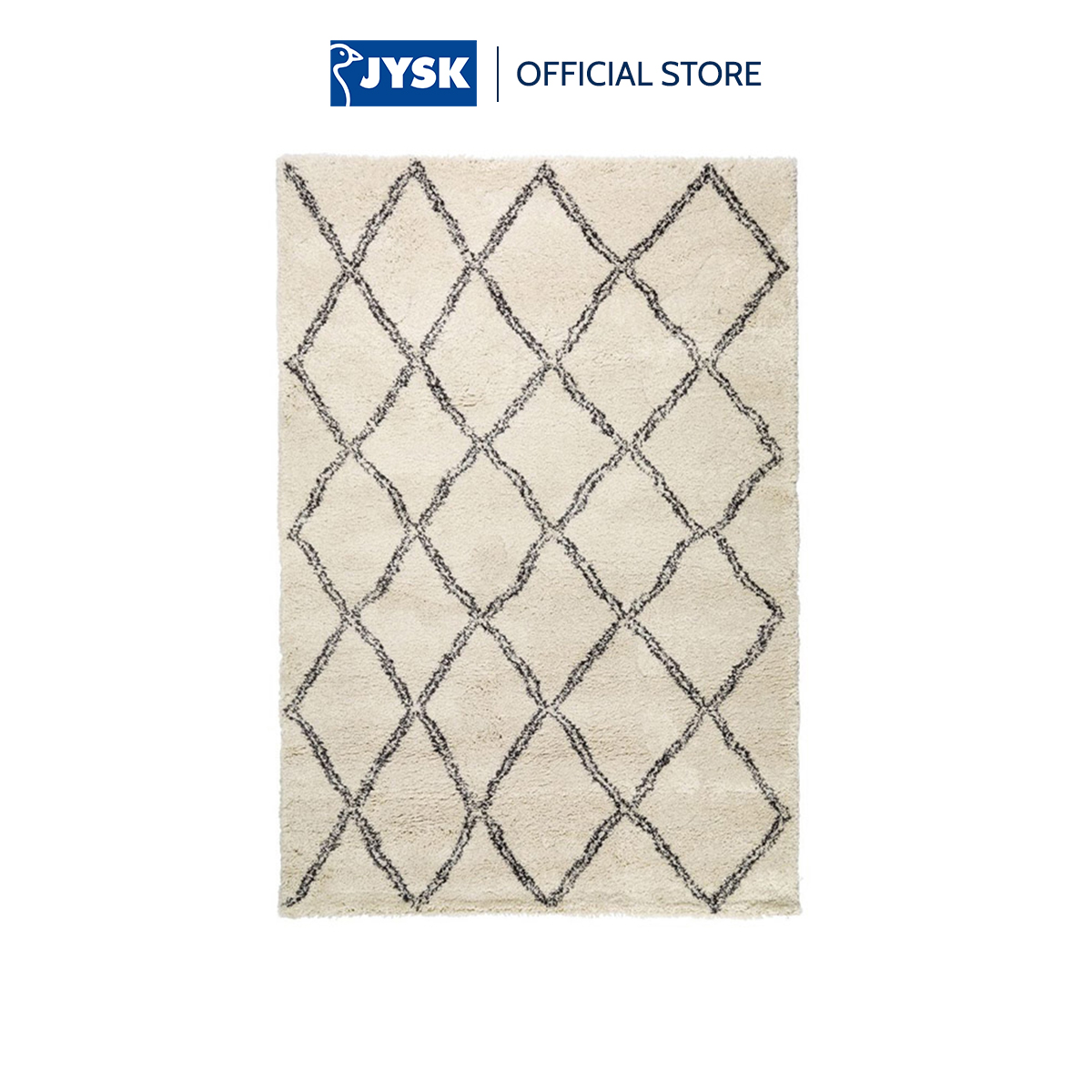 Thảm phòng khách | JYSK Aksfrytle | polypropylene | trắng kẻ trám | nhiều kích thước