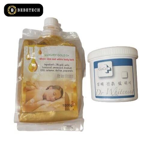 Bộ tắm trắng bùn khoáng gogo + gel vàng luxury cao cấp cho spa