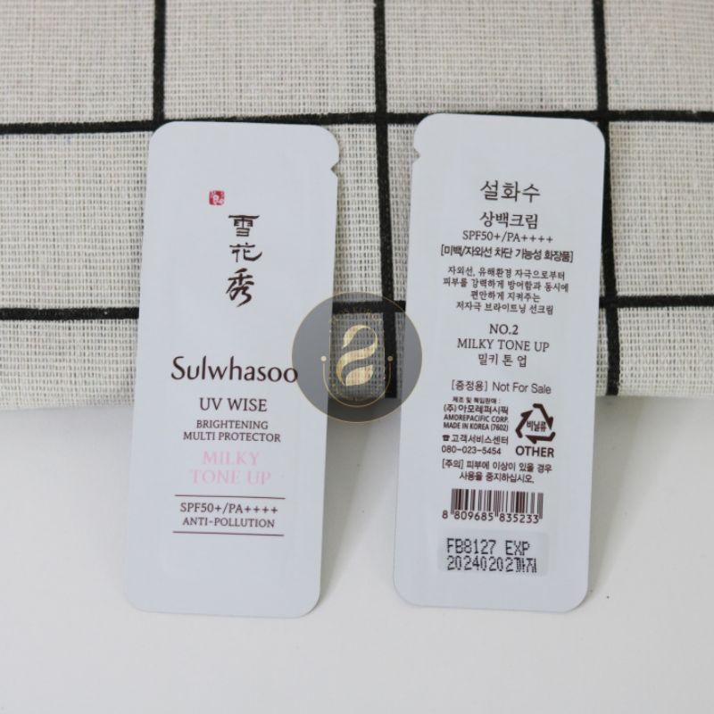 Sulwhasoo Kem Chống Nâng Bạch Sâm Sulwhasoo Uv Wise Brightening Multi Protector Milky Tone Up Và Creamy Glow 1Ml Gói Sp