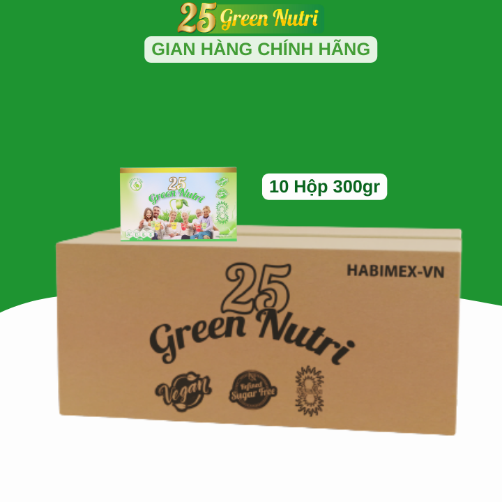 Combo 10 Hộp Sữa Hạt Ngũ Cốc 25 Green Nutri Hộp 300gr (12 Gói)