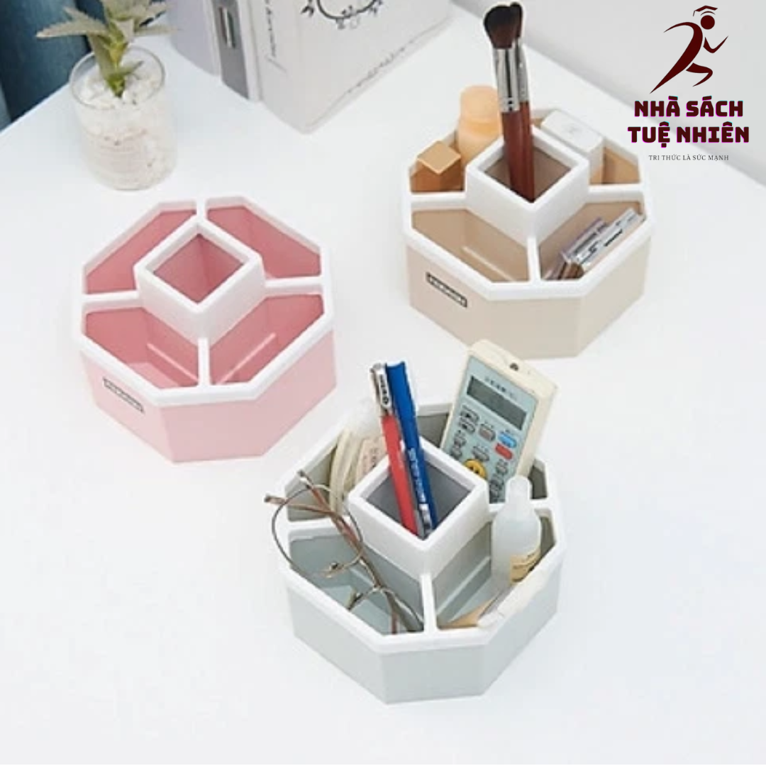 Khay đa giác tiện ích để bàn hộp cắm bút đa năng-nha sach tue nhien - kệ lục giác k229