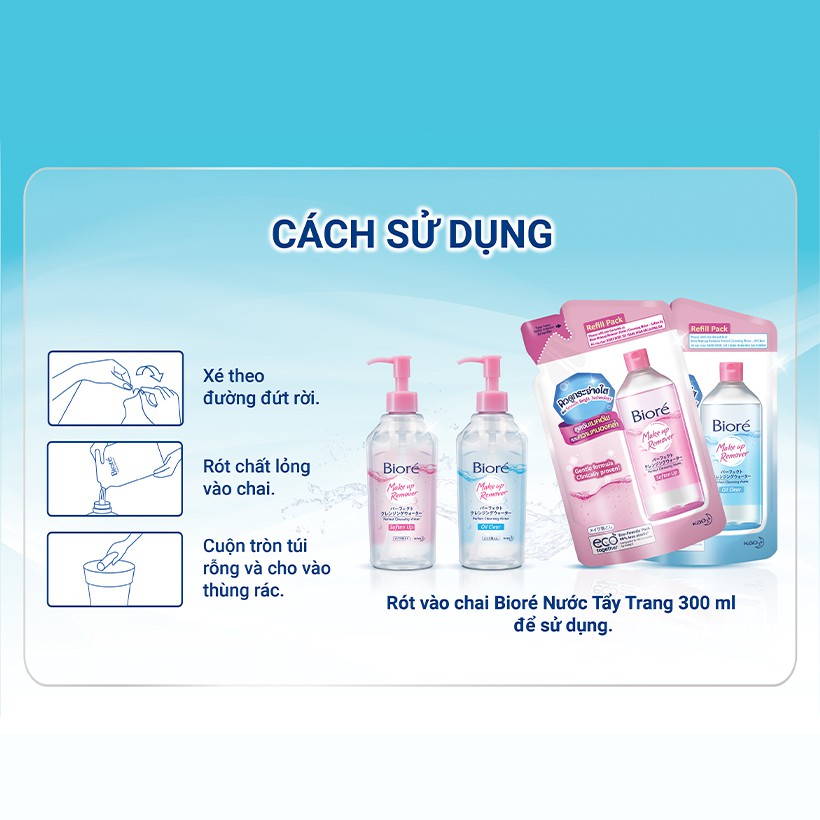 Bioré nước tẩy trang hoàn hảo ngừa mụn 300ml tặng sữa rửa mặt sạch mụn & kháng khuẩn bioré 100g