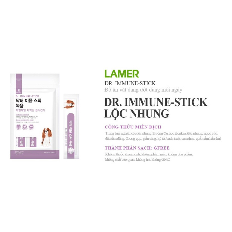 Sốt thưởng nhung hưu Dr. Immune Stick - Prunus cho chó