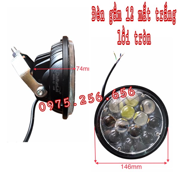 Đèn Gầm 12 mắt trắng lồi tròn (cái)  Ánh sáng Trắng