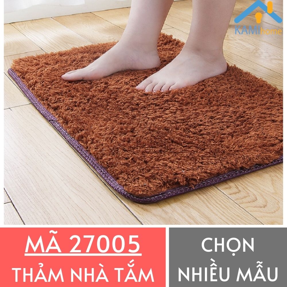 Thảm lông xù lau chùi chân trải sàn trang trí chụp ảnh chống trơn trượt Chữ nhật 58*40cm mã 27005 4.8