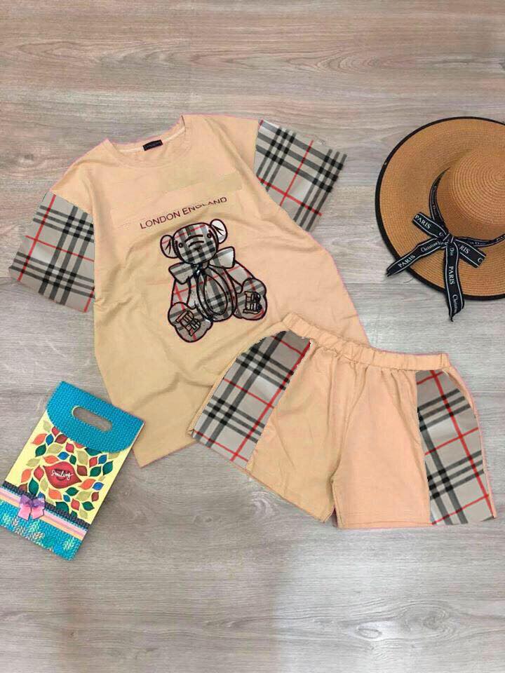 Set bộ đùi thời trang thiêu gấu siêu dễ thương