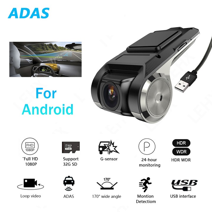 Camera Hành Trình U6 Dùng Cho Xe Hơi, Ô Tô Sử Dụng Màn Hình DVD Android