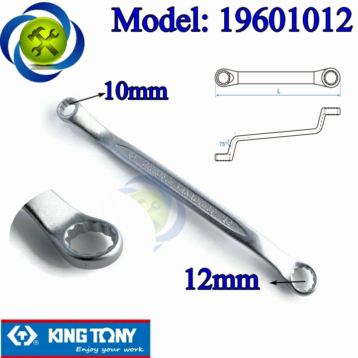 Cờ lê hai đầu tròng 10mm và 12mm kingtony 19601012