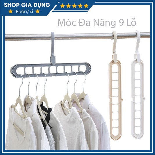 Móc phơi quần áo đa năng thông minh 9 lỗ