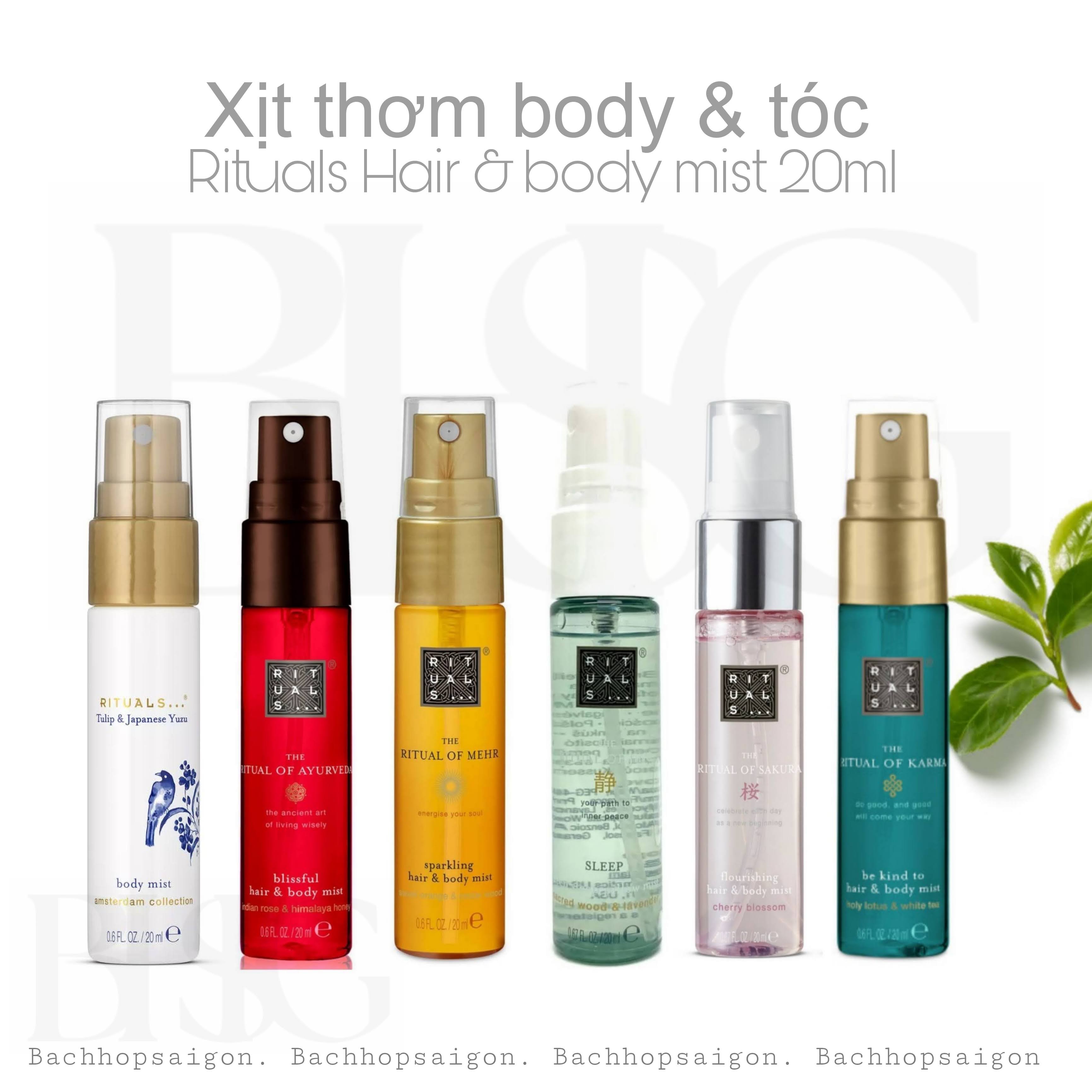 Bodymist xịt thơm tóc & cơ thể The Rituals Hair & Body Mist 20ml travel