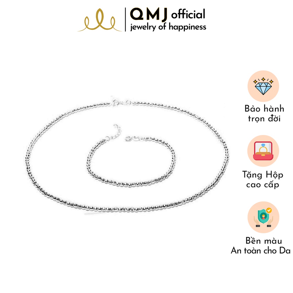 QMJ Dây chuyền bạc 925 cao cấp Bi trơn thiết kế độc lạ, thích hợp với cô nàng thích sự độc và lạ trang sức thời trang nữ đẹp - QDL0903