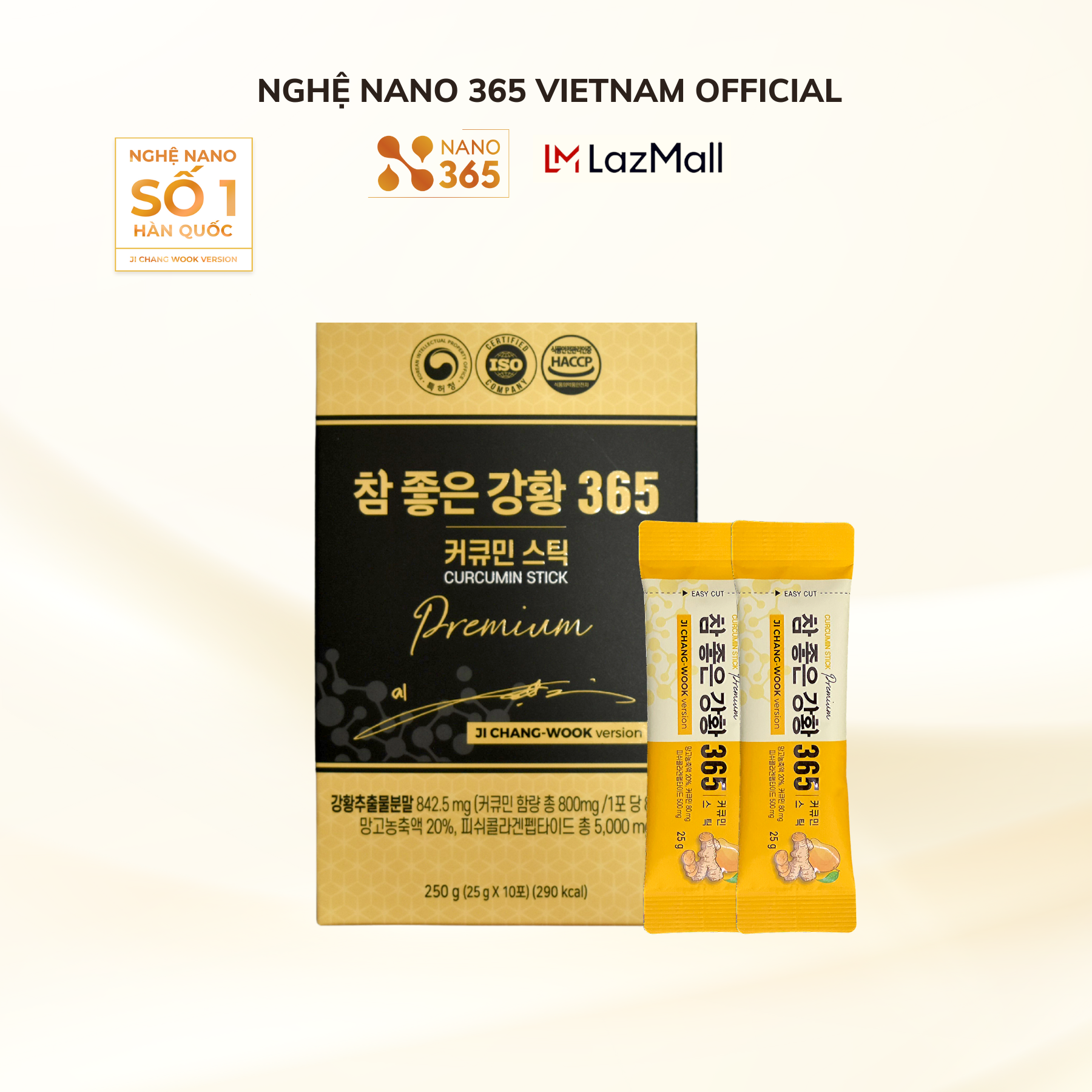 Thạch Nghệ Nano Curcumin 365 Collagen Premium Hộp nhỏ 10 thanh