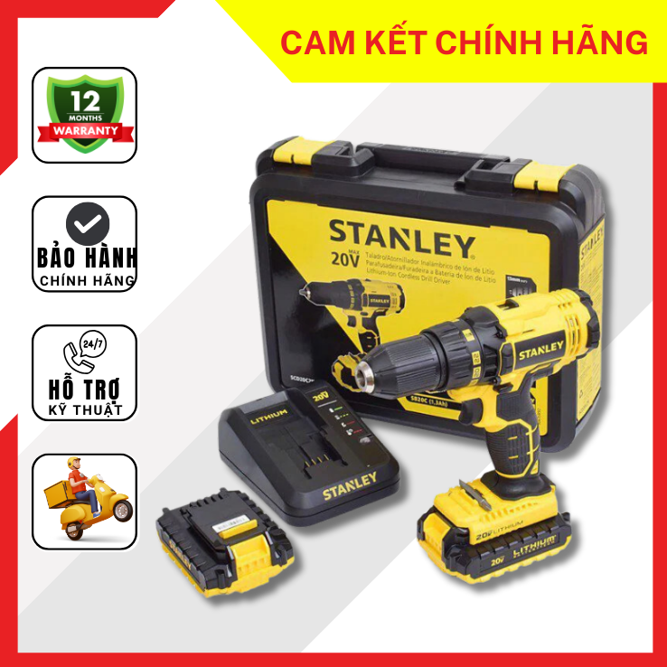 Máy khoan pin stanley 20v sch20c2k-b1
