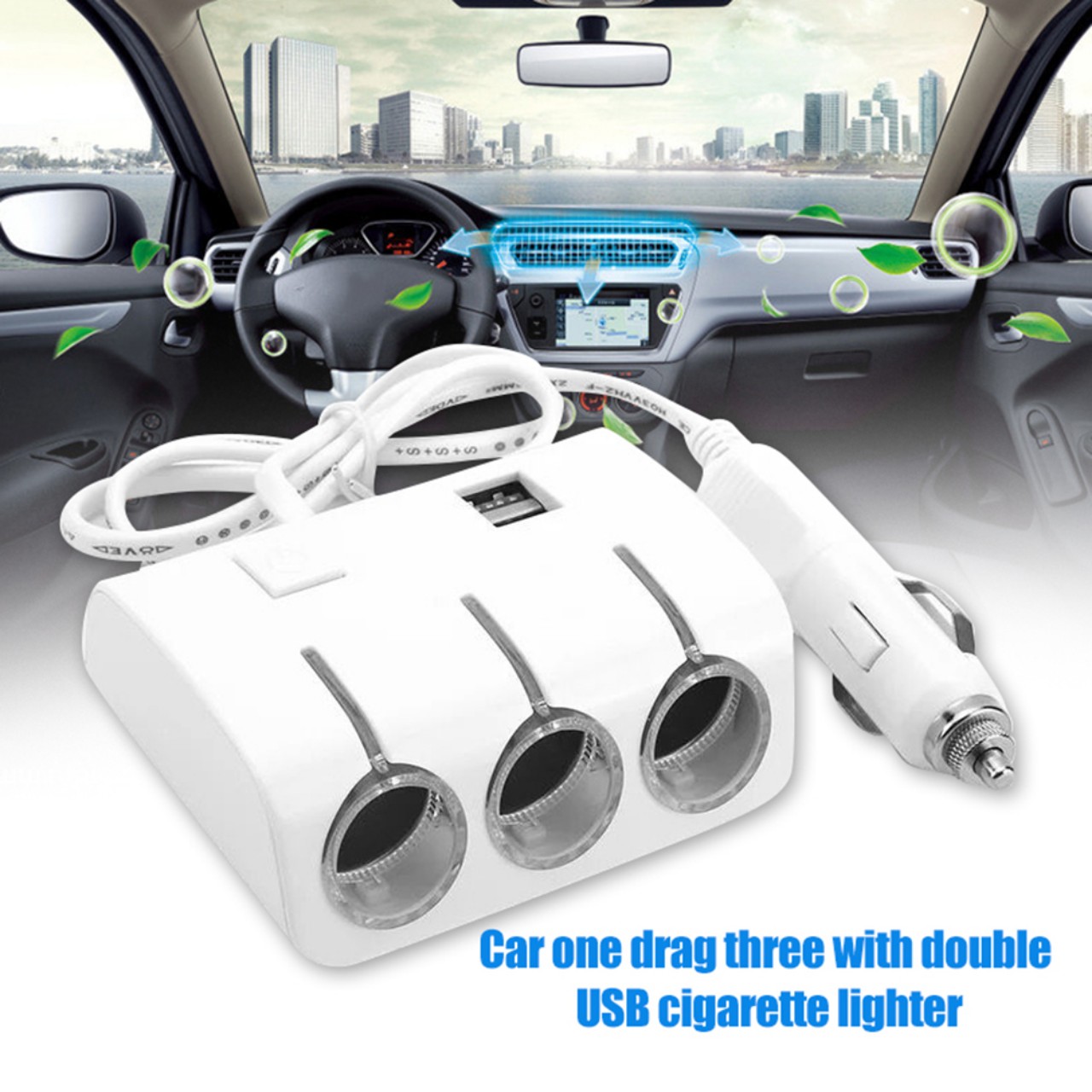 Bộ chia tẩu ô tô ra 3 cổng tẩu và 2 cổng USB, chia nguồn 3 tẩu, 2 cổng USB thiết bị sạc điện thoại,camera hành trình, xe hơi, xe tải