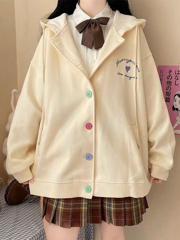 Áo Khoác Cadigan Nữ Logo Thêu Họa Tiết Trẻ Trung_Nút Phối Màu Độc Đáo Đáo Nổi Bật_Form Rộng Unisex Hót Trend_UT