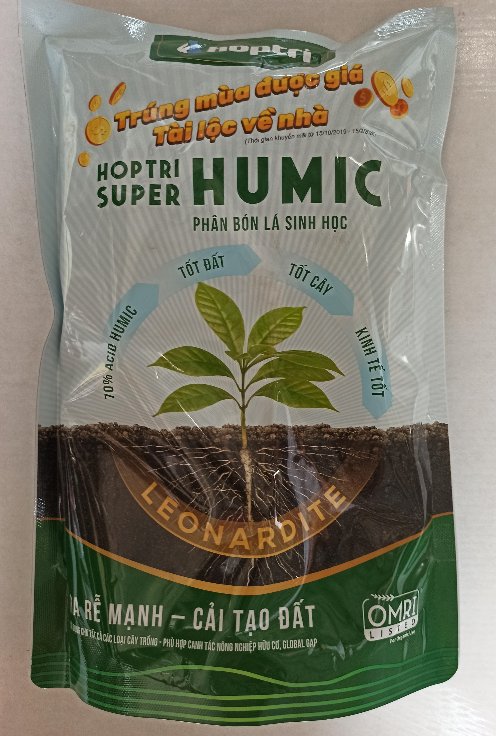 PHÂN BÓN HỮU CƠ SUPER HUMIC HỢP TRÍ - GÓI 1 KG