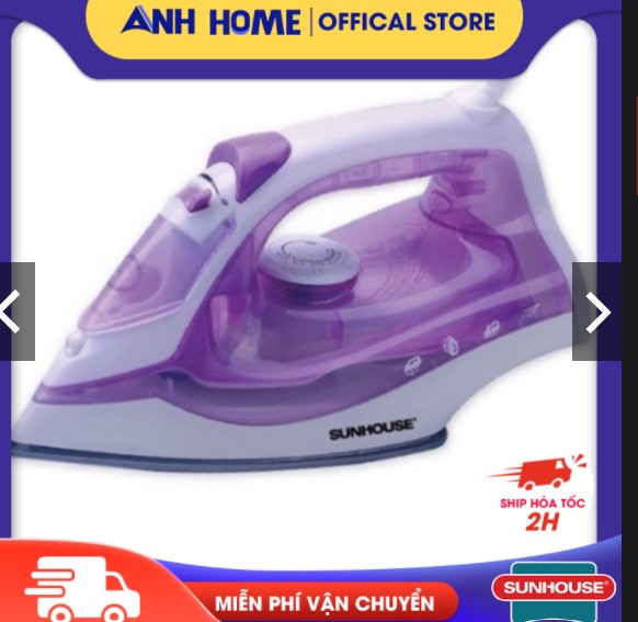 Bàn là hơi nước sunhouse, bàn ủi công suất 1600w - gia dụng anh home cao cấp