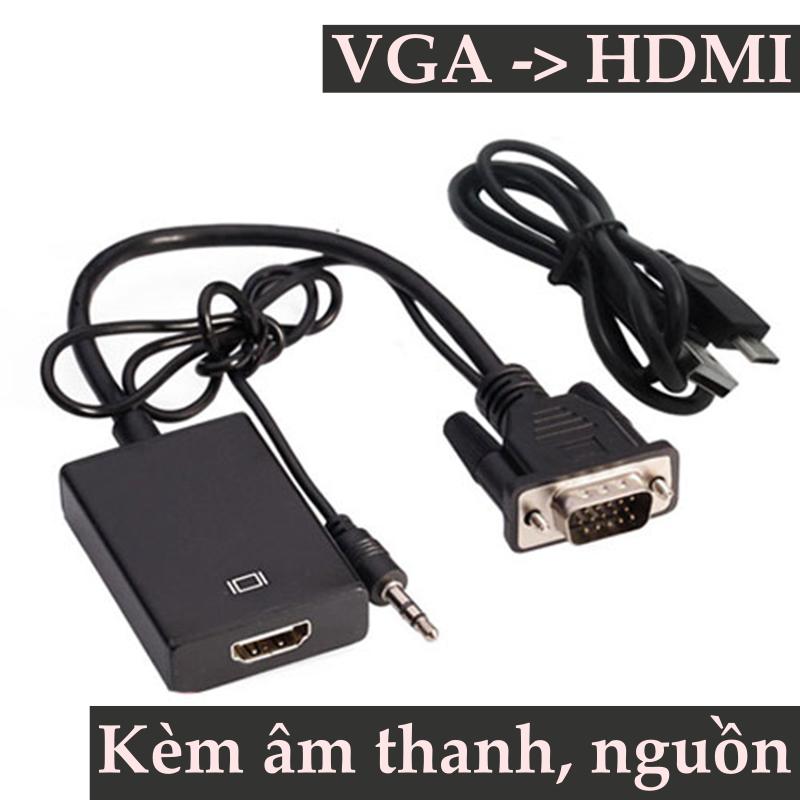 Cáp chuyển VGA ra HDMI, Vga to HDMI kèm âm thanh có nguồn