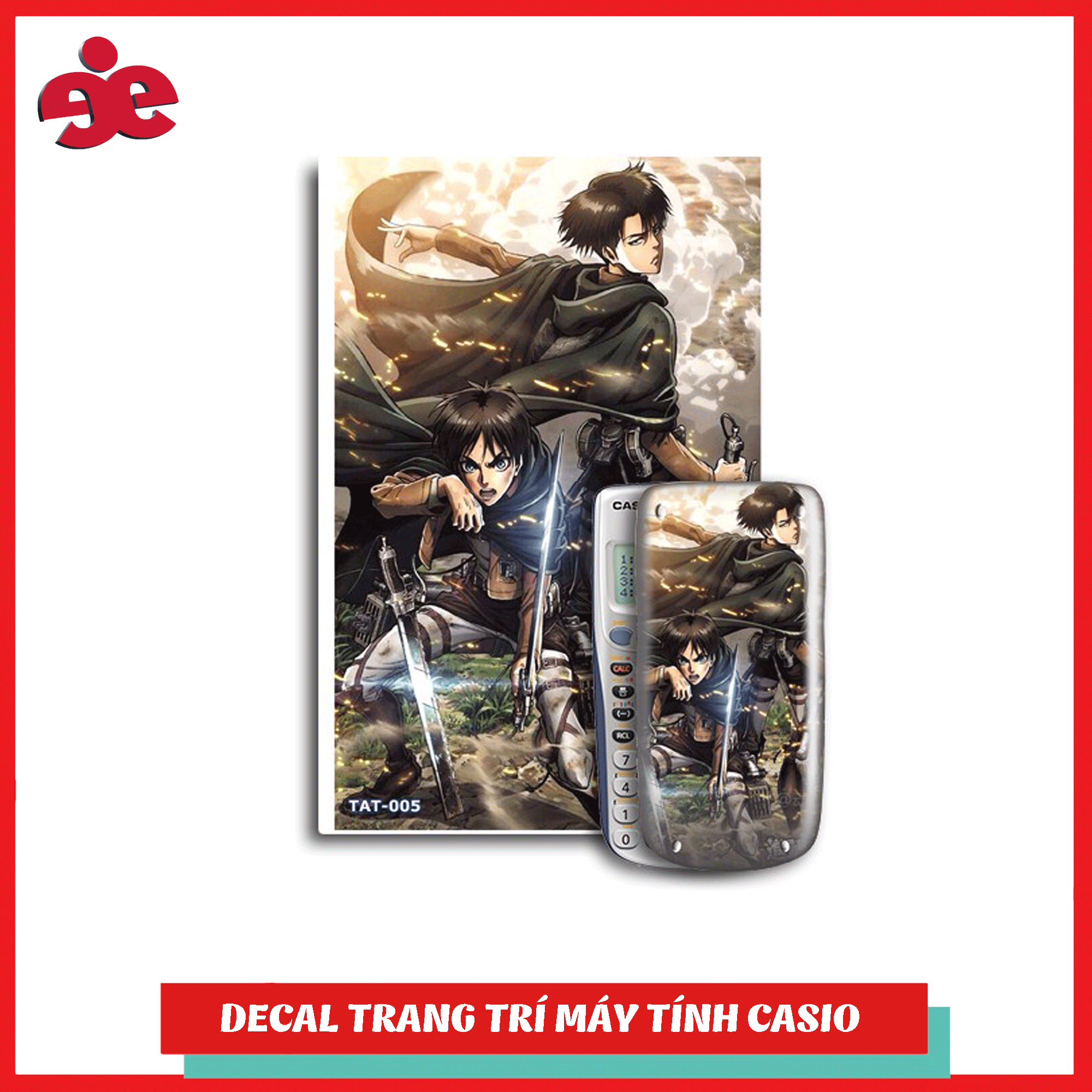 Bộ 2 decal trang trí máy tính cầm tay Attack On Titan 005
