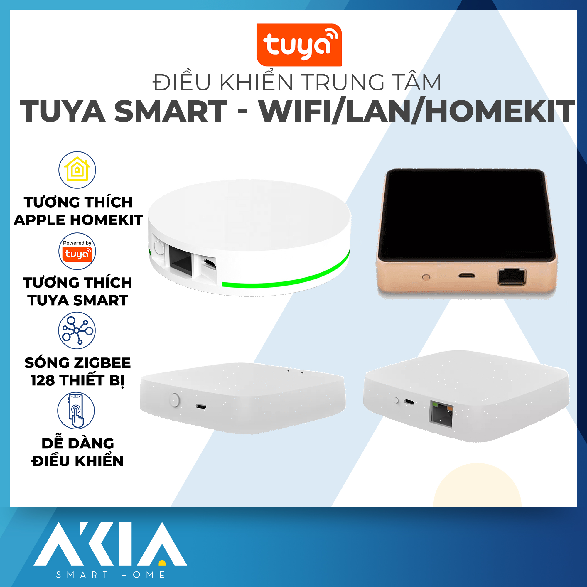 Bộ điều khiển trung tâm Tuya Zigbee phiên bản mới- Hub Zigbee Tuya 3.0, Bộ điều khiển trung tâm cho thiết bị Zigbee, Tương thích Tuya Smart Life