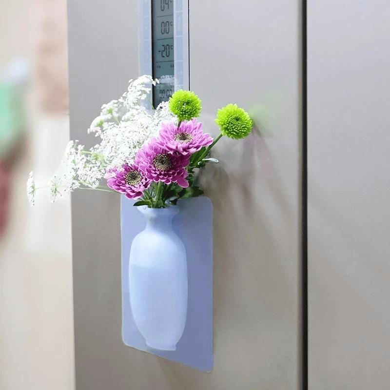 Lọ hoa dán tường silicon 3d trang trí