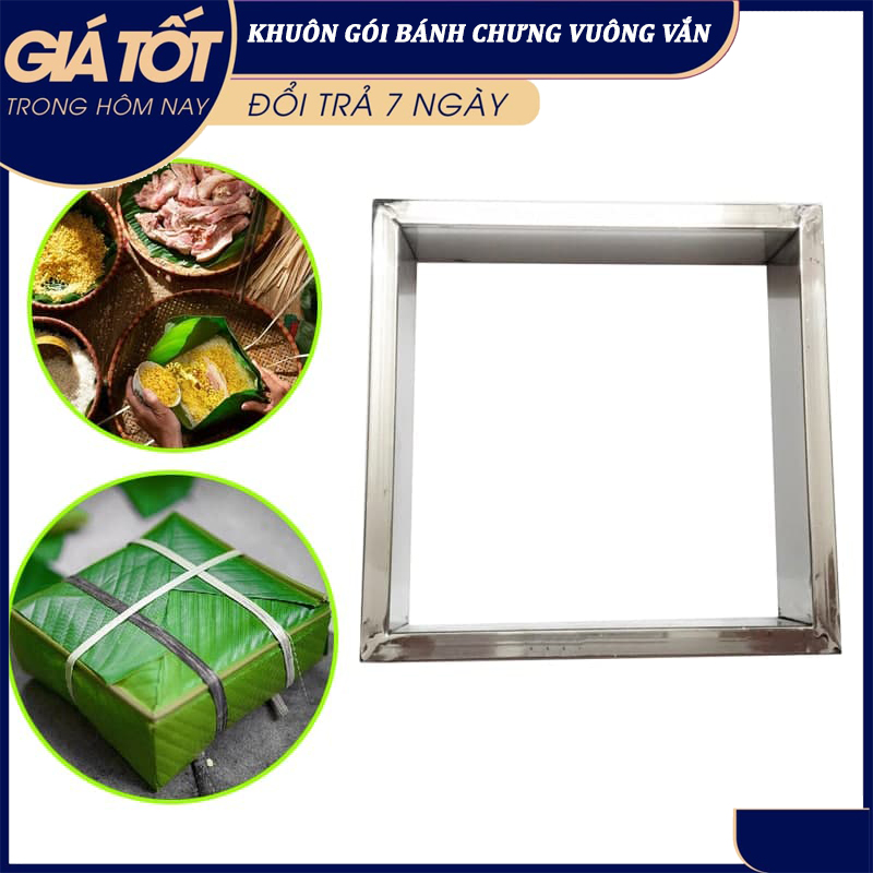 Khuôn Gói Bánh Chưng Inox Thông Minh Kích Thước 15Cm , Khuôn Làm Bánh Chưng Inox Không Gỉ Làm Bánh - Bánh Trưng Tết Việt Vuông Vắn- GIA DỤNG TIỆN LỢI
