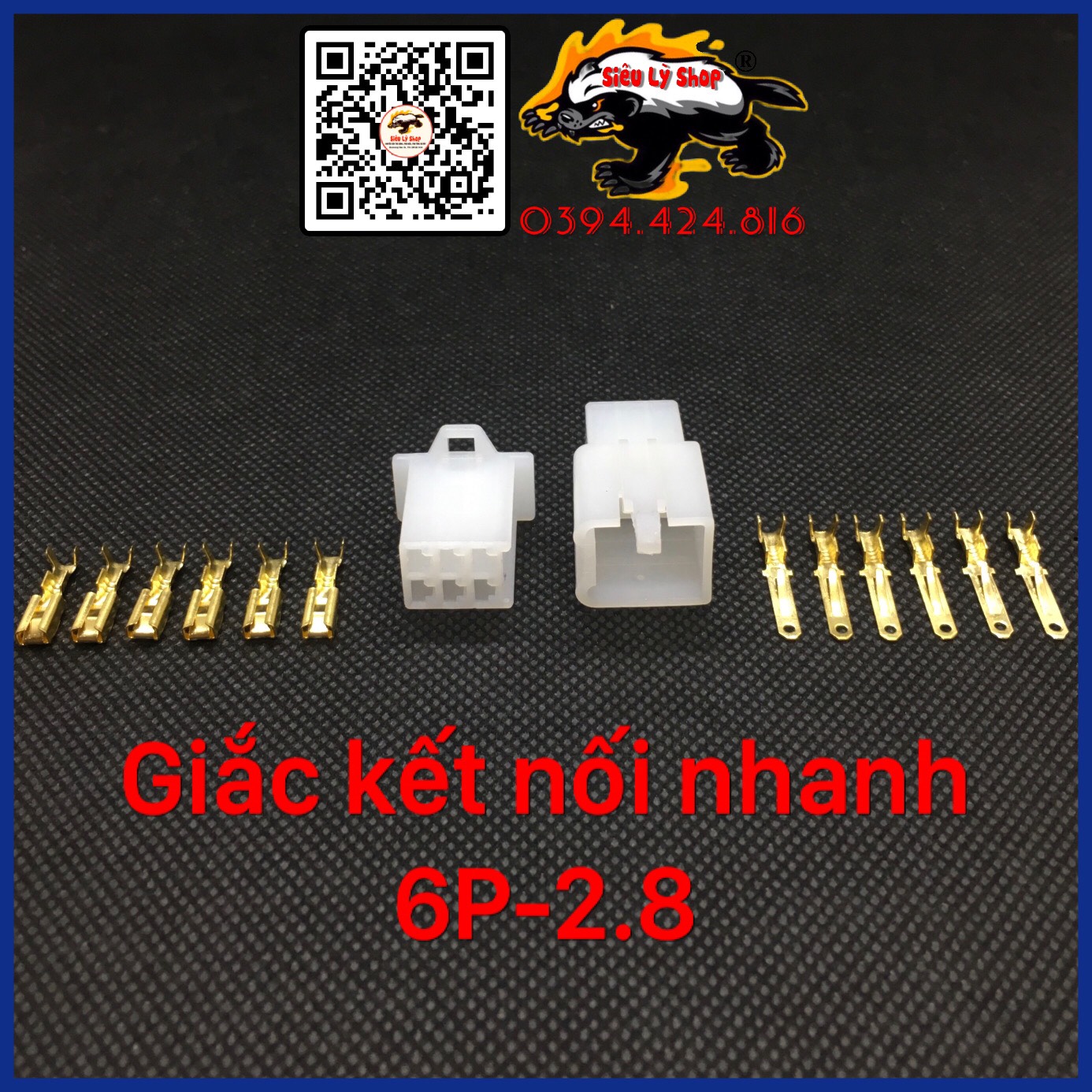 Giắc kết nối 6p-2.8 + cosse