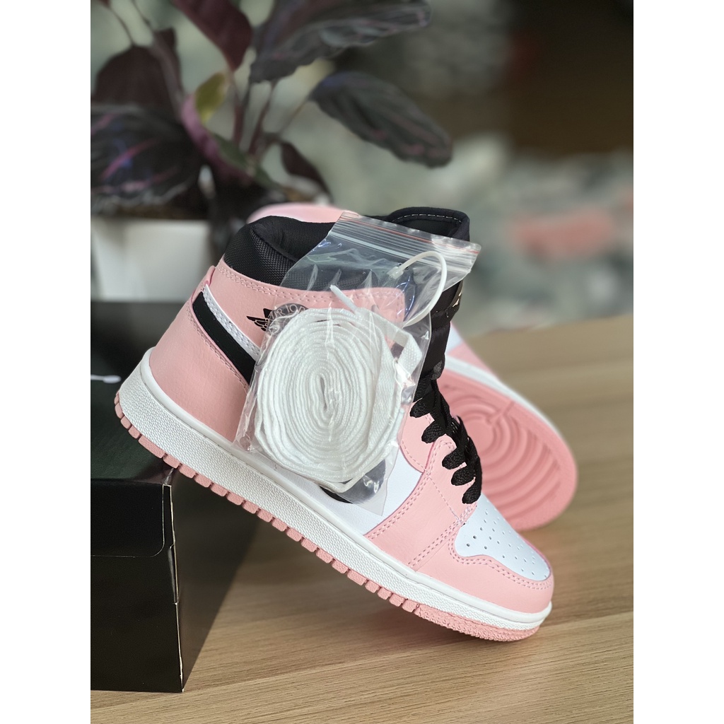 Jordan hồng cao cổ . Giày jd1 hồng cao thể thao nam nữ sneaker Full bill box