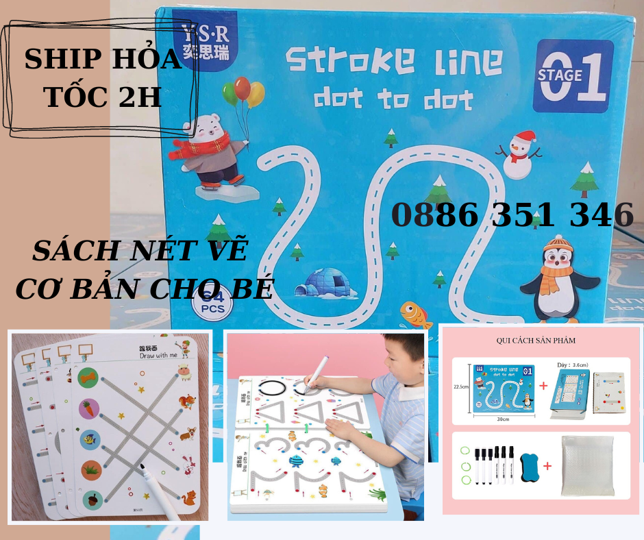 Đồ chơi giáo dục tập tô vẽ thông minh xóa được kèm bút dạ thông minh