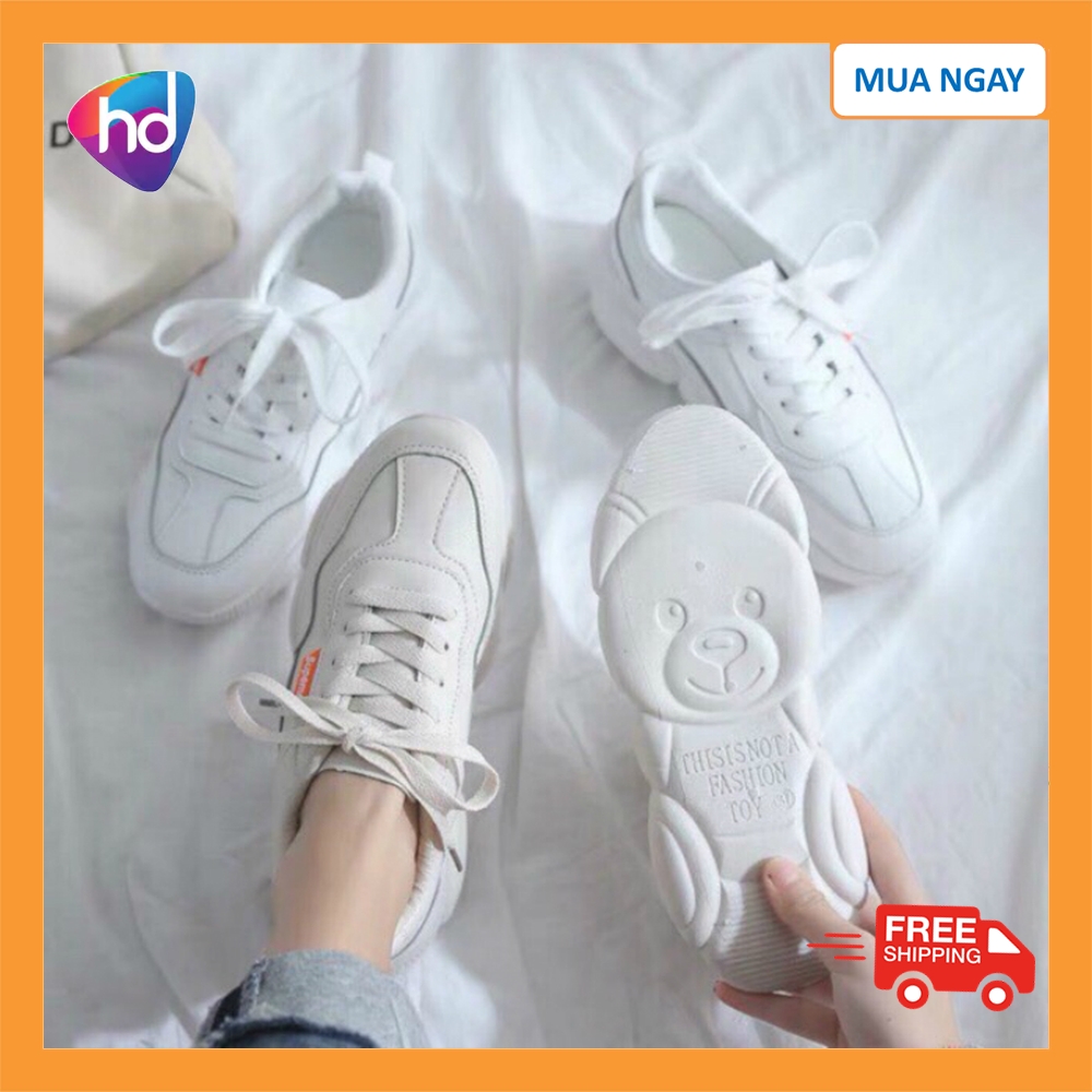 Giày thể thao nữ trắng đế hình gấu - giày sneaker - giày đôi - giày cặp - giày vải - giày thể thao nữ - giày thể thao nam - giày nam - giày nữ - giầy nam - giầy nữ - giày sneaker nam - giày sneaker nữ.