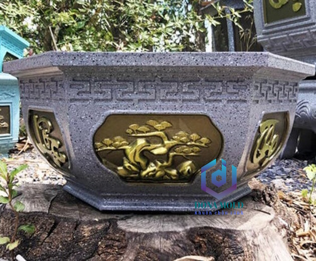 Khuôn Đúc Chậu Lục Giác 55 cm Cao 27 cm Khuôn Đúc Chậu Cảnh Nhựa ABS cao cấp