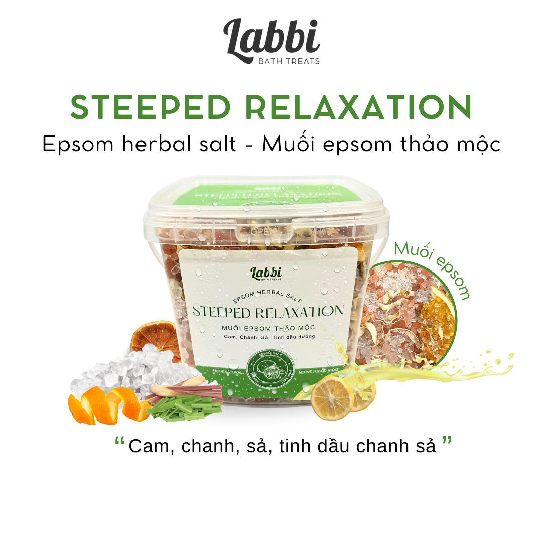 STEEPED RELAXATION - Muối epsom thảo mộc [Labbi Bathtreats] Epsom herbal salt