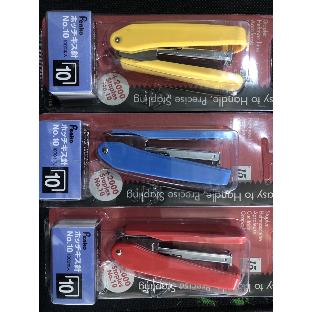 Đồ bấm kim số 10 Plus kèm 2 hộp kim bấm Nhật Bản , bấm kim , bấm kim mini , bấm kim giấy , bam kim , dập ghim , dập ghim bấm , bấm ,đồ dùng học tập