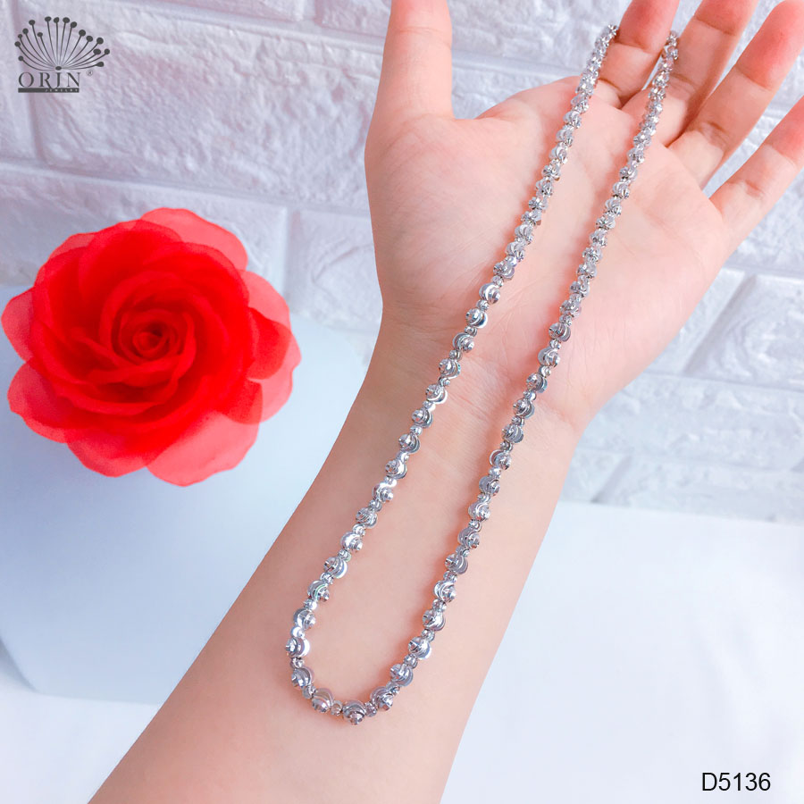 Dây chuyền bạc dây bi mạ bền màu thời trang thời thượng Orin D5136
