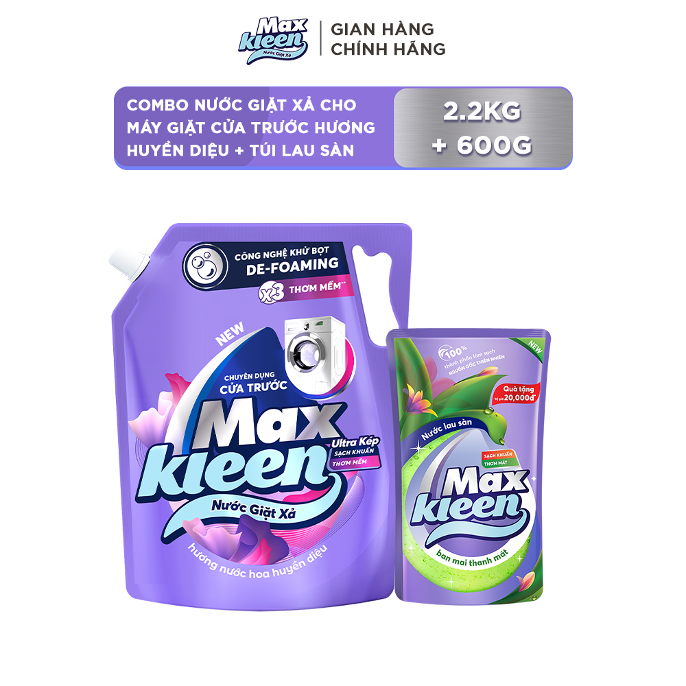 Nước giặt xả cho máy giặt cửa trước MaxKleen hương Huyền Diệu 2.2kg