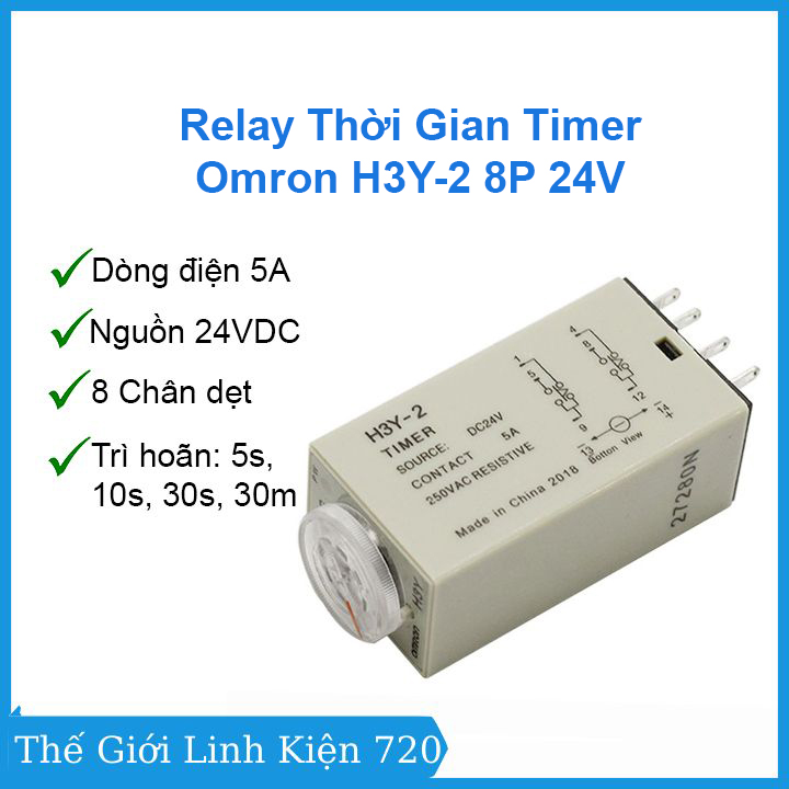 Relay thời gian timer omron h3y-2 8p 24v