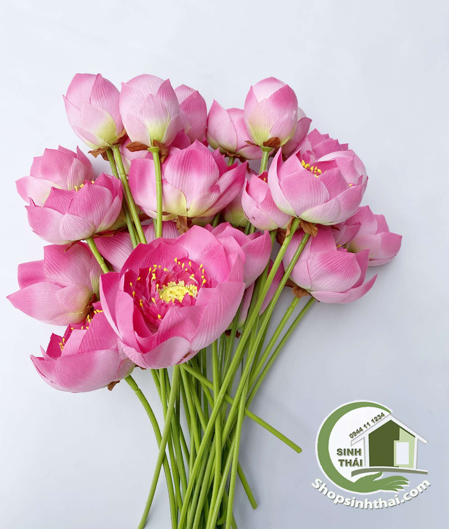 [HCM]Cành bông hoa sen giả - sen vải lụa Thái Lan cao cấp - chọn bông