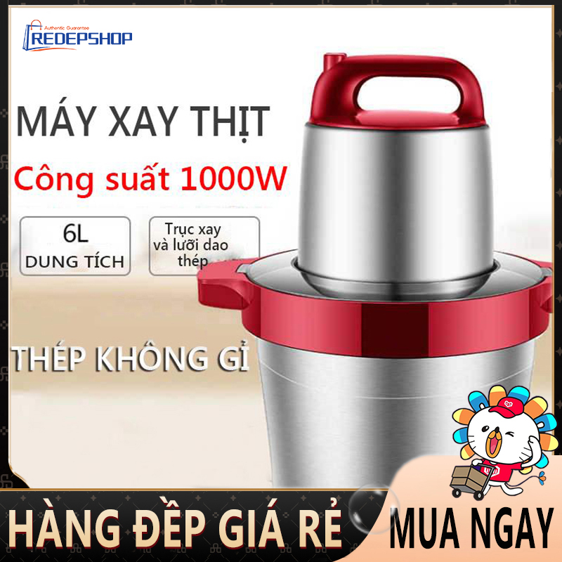 Máy xay thịt 6 Lít máy xay rau củ thịt inox thép không gỉ Máy xay Nồi xay