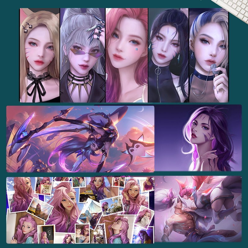 League of Legends lol mouse pad oversized Seraphine battle of the two cities kda Kasha e-sports men's table mat custom 〖WYUE〗