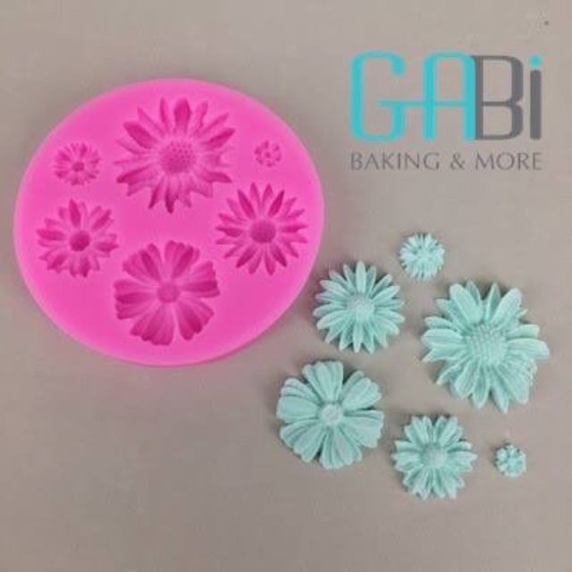 Khuôn fondant silicon hoa cúc nhiều cỡ