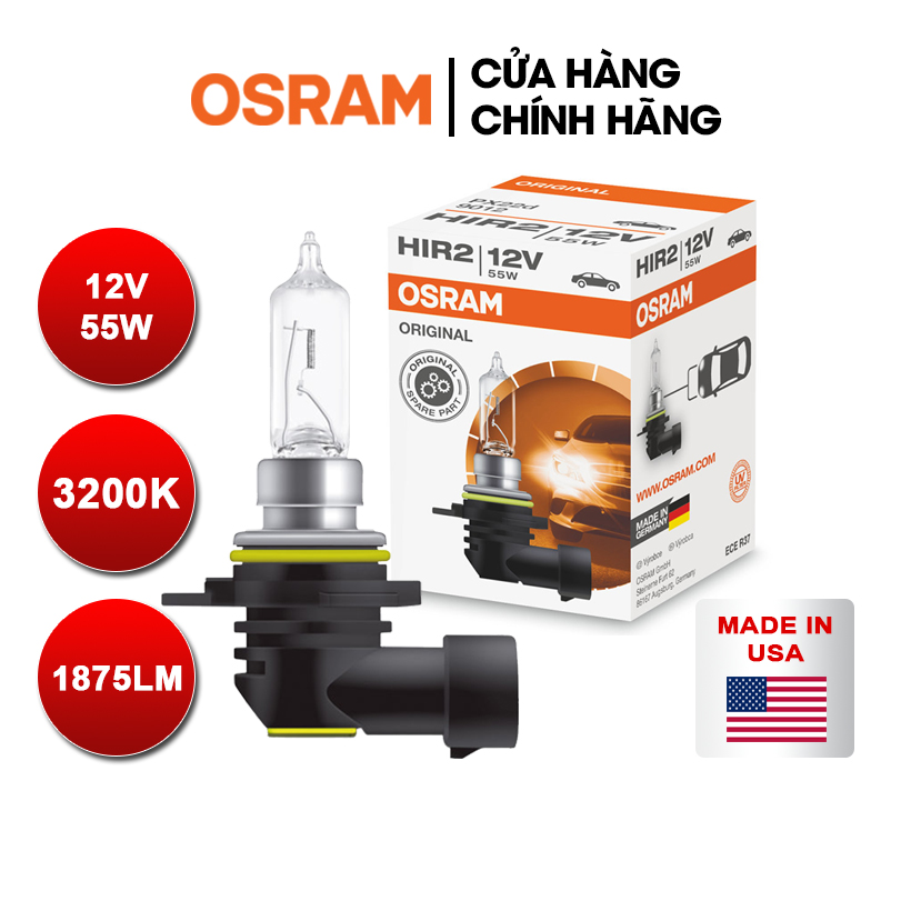 Bóng đèn halogen osram original hir2 12v 55w - nhập khẩu chính hãng