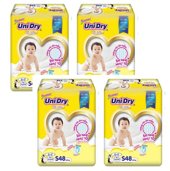 Combo 4 Bịch Tả Dán Unidry Đủ Size S48 - M42 - L38 - XL34 Miếng
