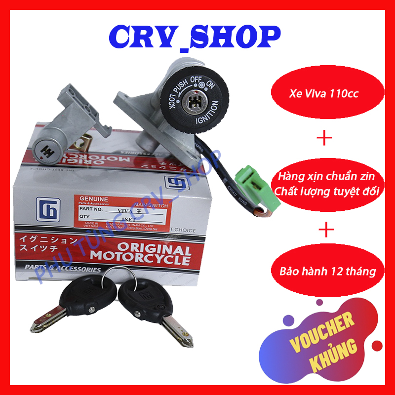 Bộ ổ khóa chống trộm xe máy VIVA 110CC dòng 6 cạnh