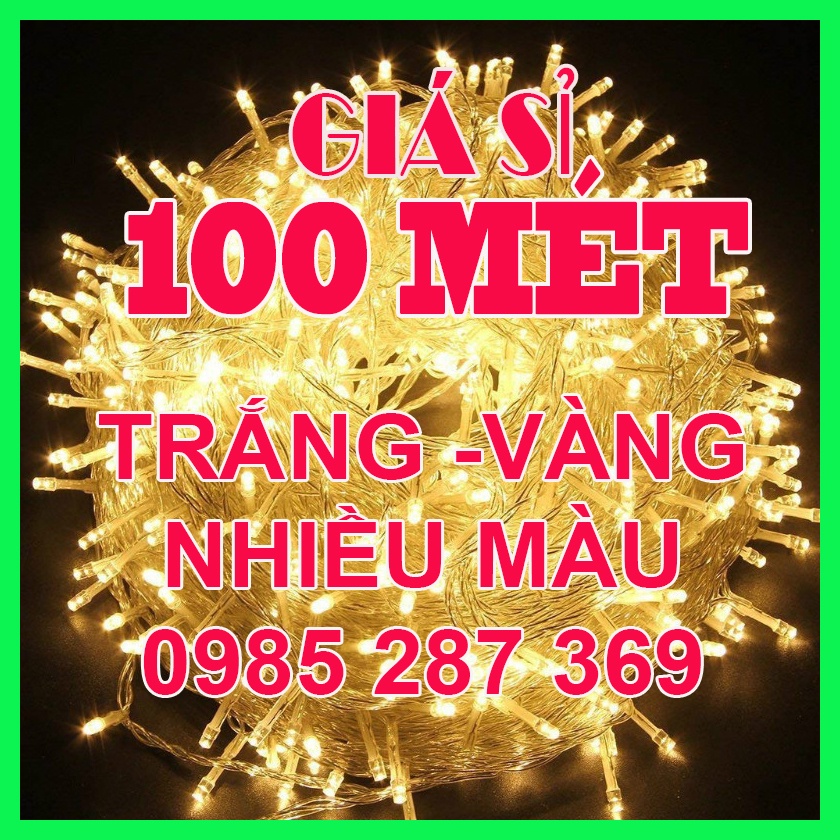  Giá Sỉ Dây đèn LED trang trí nháy chớp 50m 100m trắng vàng nhiều màu lắp cây nhà sân vườn 