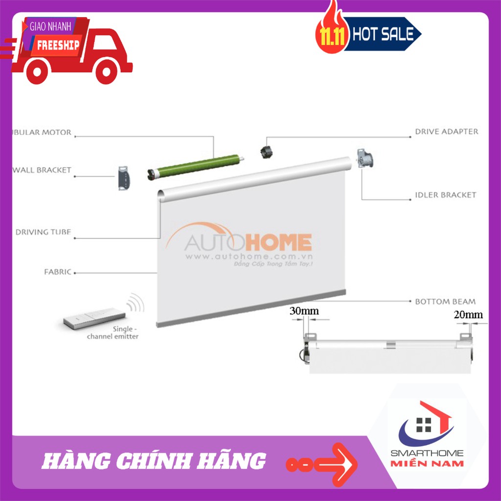 Ống rèm cuốn tự động TUYA, DOOYA, XIAOMI Aqara Full phụ kiện GIÁ TỐT T