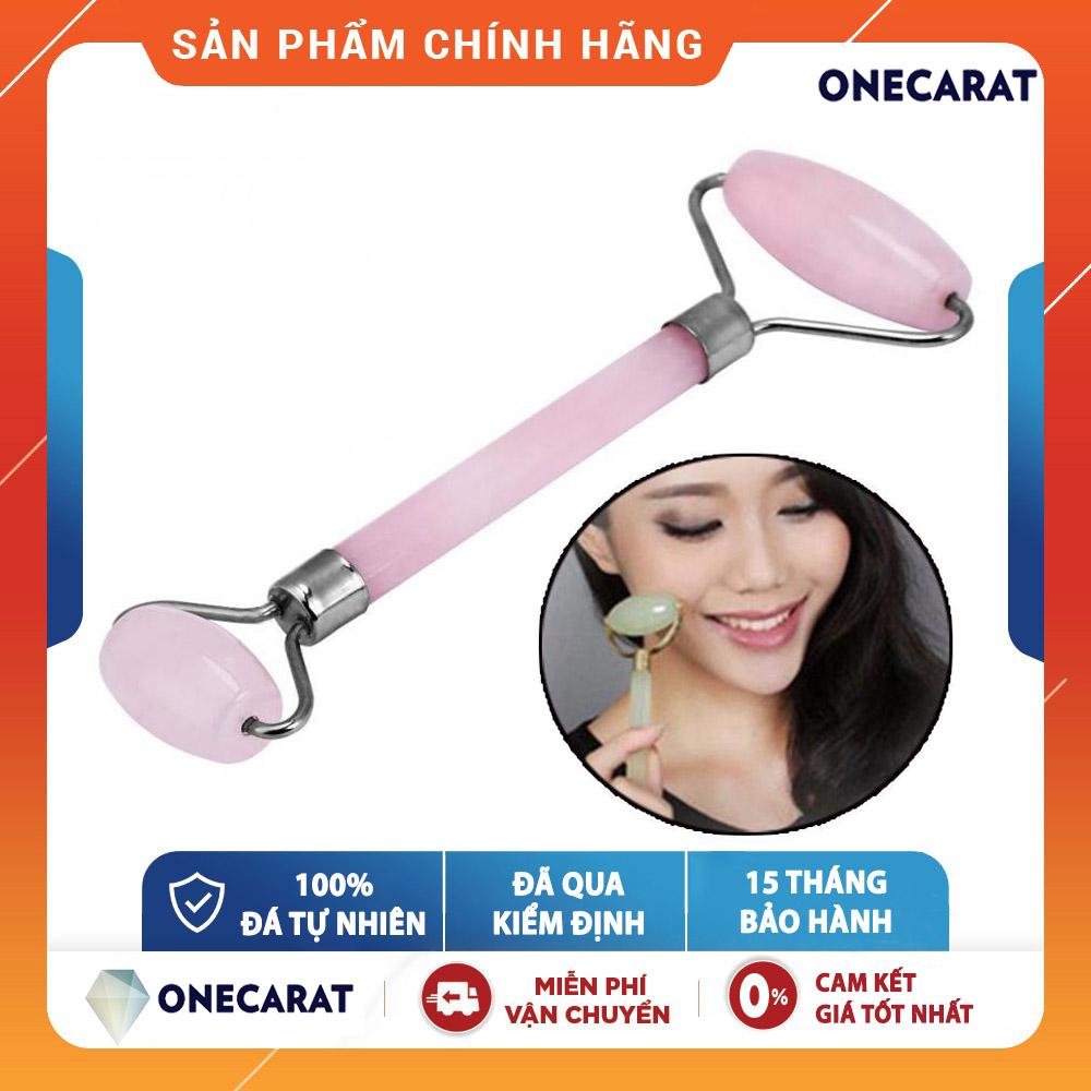 Cây Massage Mặt (Cây Mát-Xa Lăn Mặt ) 2 Đầu Đá Cẩm Thạch - Thach Anh Hồng - ONECARAT
