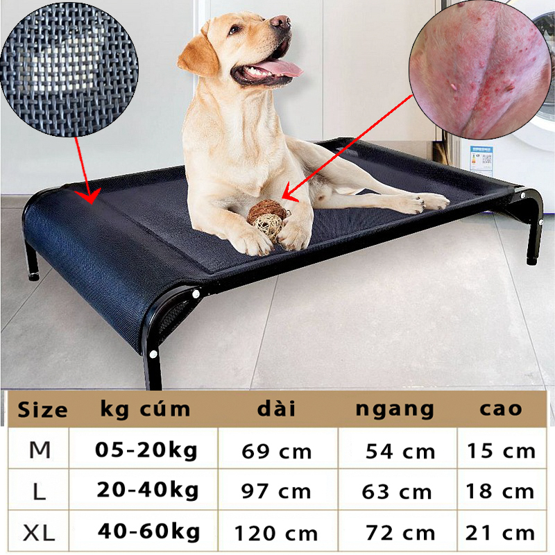[HCM]giường lưới cao cấp thoáng khí chống Nấm da cho chó mèo-79102 11